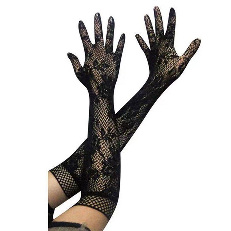 Sexy black lace gloves